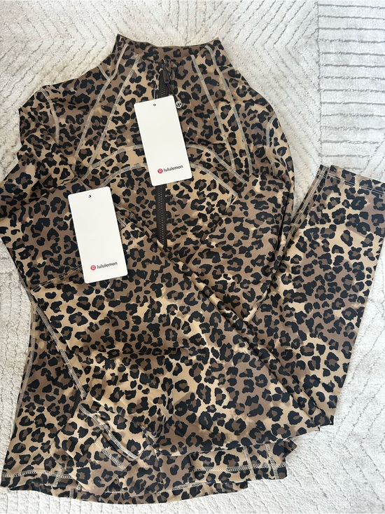 lululemon athletica Pants - lululemon athletica Leopard Print jacket and Leggings set Brown & Black size 8